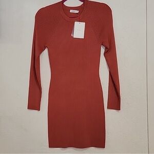 ALC orange Long Sleeve Bodycon Dress